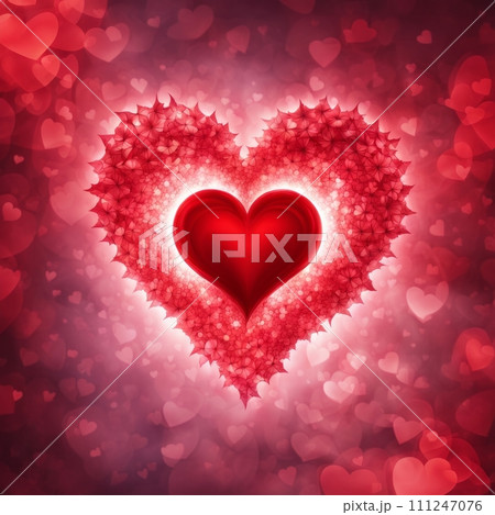 Red Heart shape with bokeh background Red Heart shape with bokeh background 111247076