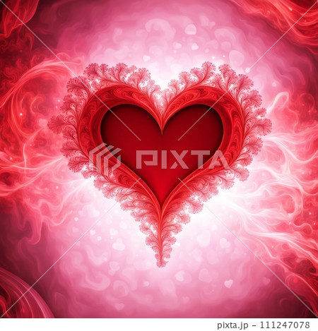 Red Heart shape with bokeh background 111247078