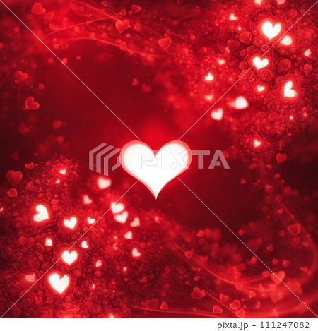 Red Heart shape with bokeh background 111247082