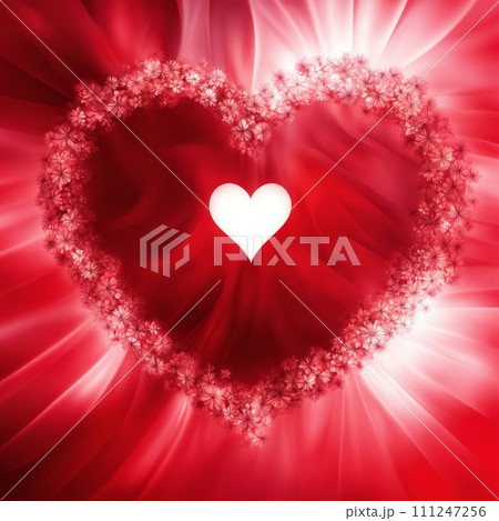 Red Heart shape with bokeh background 111247256