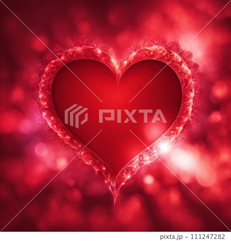 Red Heart shape with bokeh background Red Heart shape with bokeh background 111247282