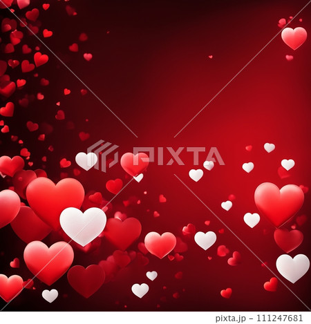 Red hearts bokeh background Red hearts bokeh background 111247681