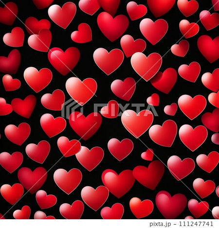 Red hearts bokeh background 111247741