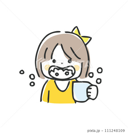 うがいをする子どものイラスト 111248109