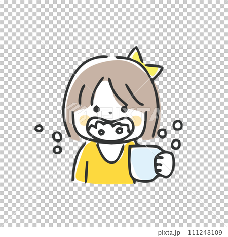 うがいをする子どものイラスト 111248109