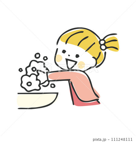 手を洗う子どものイラスト 111248111