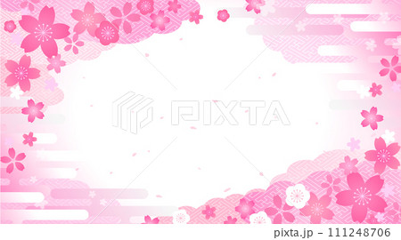 桜のカードデザインテンプレート 111248706