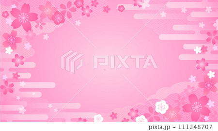 桜のカードデザインテンプレート 111248707
