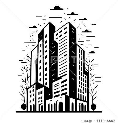 building apartment city illustration sketch hand draw black building apartment city illustration sketch hand draw black 111248887