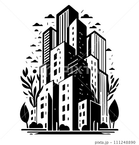 building apartment city illustration sketch hand draw black building apartment city illustration sketch hand draw black 111248890