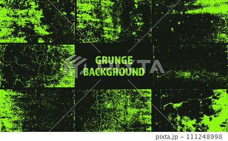 Grunge overlay texture. Old dirty concrete background with cracks and scratches. Distressed grainy surface. Vintage urban backdrop. Scraped and stained design element. Vector illustration 111248998