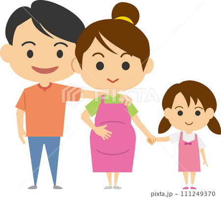妊婦さんと家族のイメージイラスト 妊婦さんと家族のイメージイラスト 111249370