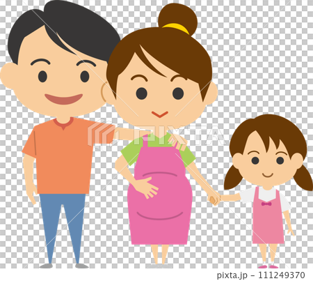 妊婦さんと家族のイメージイラスト 妊婦さんと家族のイメージイラスト 111249370