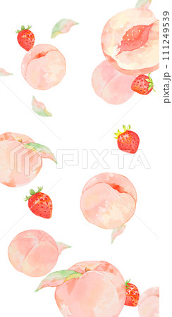 甘くておいしそうなピンクの桃の背景素材 111249539