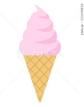 ストロベリー味のソフトクリームのイラスト ストロベリー味のソフトクリームのイラスト 111249614