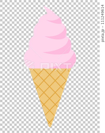 草莓口味軟冰淇淋插畫 草莓口味軟冰淇淋插畫 111249614