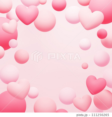 3D背景素材_ハート_ピンク 3D背景素材_ハート_ピンク 111250265