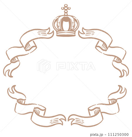 王冠を使ったアンティークな装飾フレーム。ベクター素材 王冠を使ったアンティークな装飾フレーム。ベクター素材 111250300