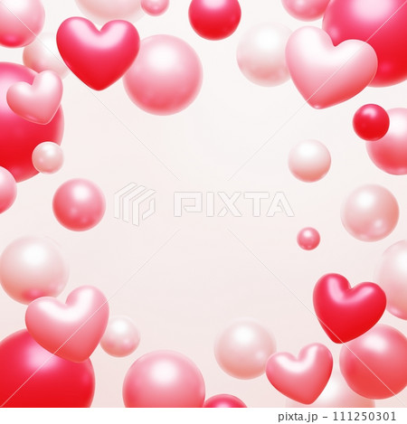 3D背景素材_ハート_赤 111250301