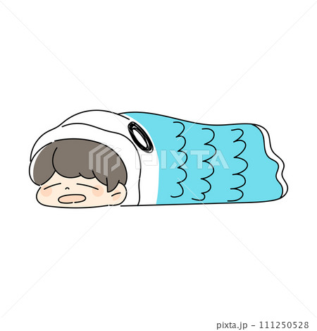 こいのぼりに入って眠る子供 こいのぼりに入って眠る子供 111250528