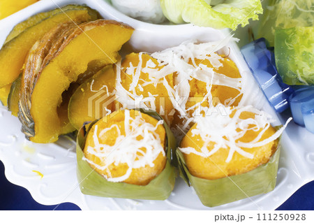 Toddy Palm Cake and Steamed Pumpkin 111250928