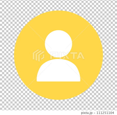 シンプルな黄色のユーザーアイコン	 111251104