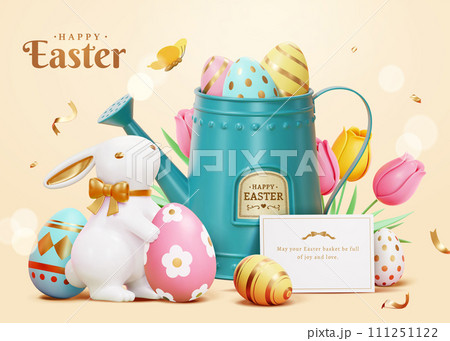 3D Easter decorations greeting card 3D Easter decorations greeting card 111251122