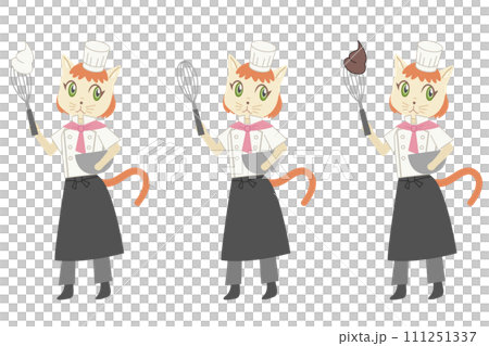一隻拿著拂子的貓的插圖 111251337