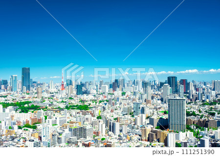 青空広がる東京都心の風景　2023 111251390