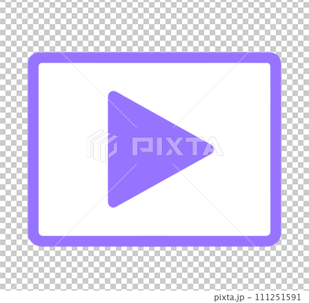 簡單的紫色播放圖標 111251591