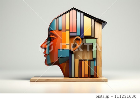 3d abstract human head,face, Psychic waves concept, Generative AI 3d abstract human head,face, Psychic waves concept, Generative AI 111251630