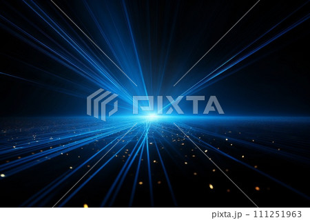 Black background with blue neon laser lines, futuristic style, with soft sunlight render. generative ai 111251963