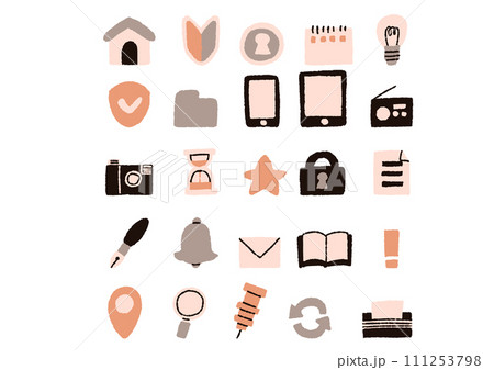 手書きのインターネットアイコンのセット 111253798