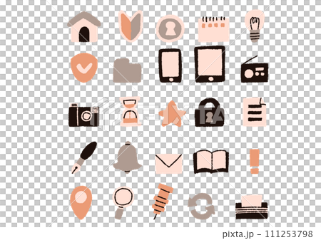 Set of hand drawn internet icons 111253798