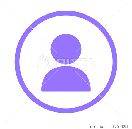 シンプルな紫色のユーザーアイコン	 111253891
