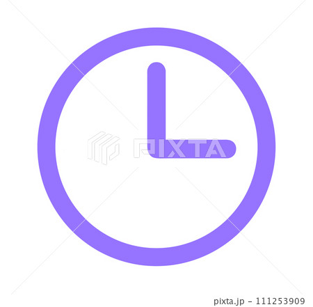 シンプルな紫色の時計アイコン	 111253909