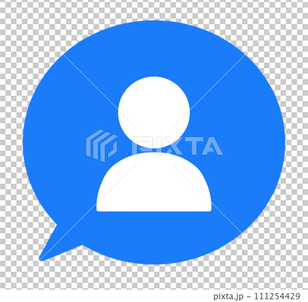 Simple blue user icon and speech bubble 111254429