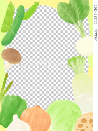 Illustration frame of various vegetables in hand-drawn style 111254569