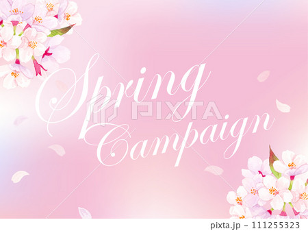 桜　水彩背景イラスト　 111255323