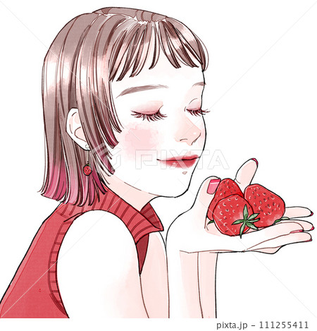 女性といちご 111255411