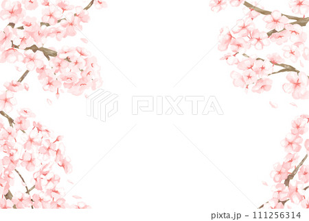 イラスト素材:桜のフレーム イラスト素材:桜のフレーム 111256314