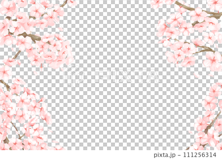 イラスト素材:桜のフレーム イラスト素材:桜のフレーム 111256314