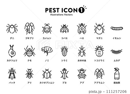害虫　アイコン　セット 111257206