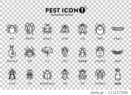害虫　アイコン　セット 111257206