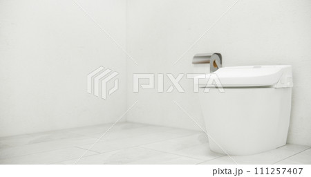 White Toilet and decoartion on modern zen toilet room japan style 111257407