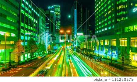 渋谷駅前の大渋滞する首都高　Dec.2023  111258275