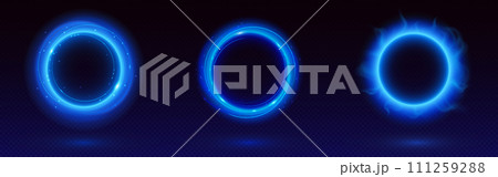 Blue circle frames set 111259288