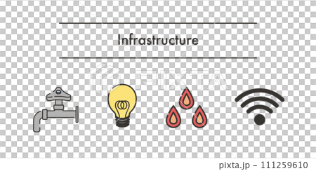 インフラのイラストセット 111259610