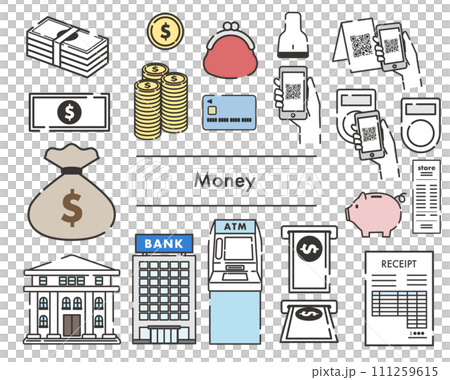 Illustration set about money Illustration set about money 111259615