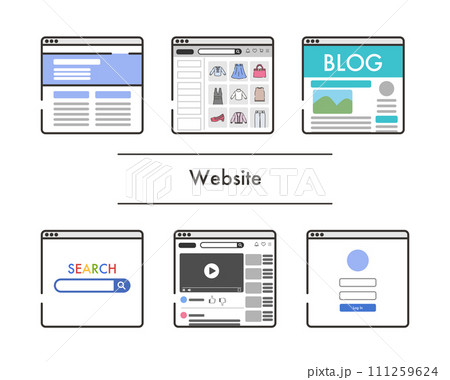 ウェブサイトのイラストセット ウェブサイトのイラストセット 111259624